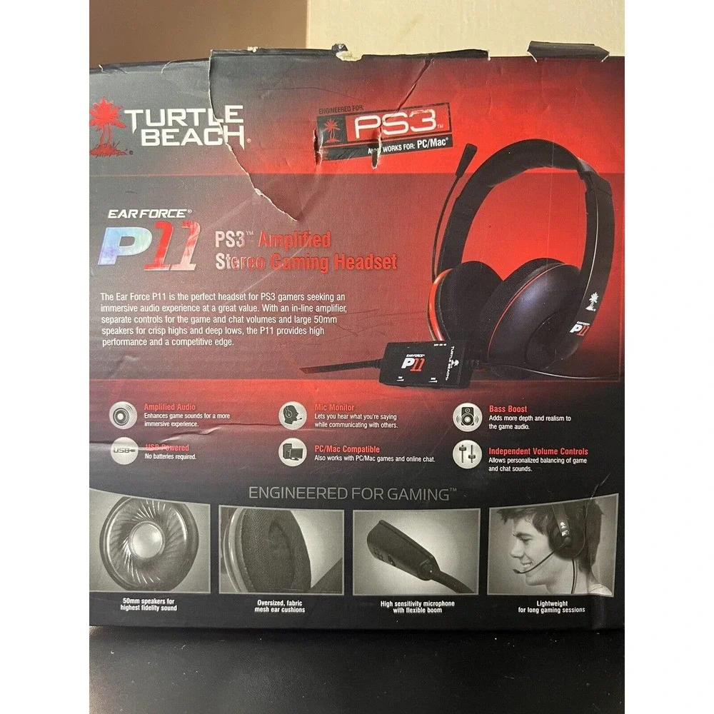 Turtle Beach Ear Force P11 Gaming Headsets for PlayStation 3 PC Xbox 360 Console